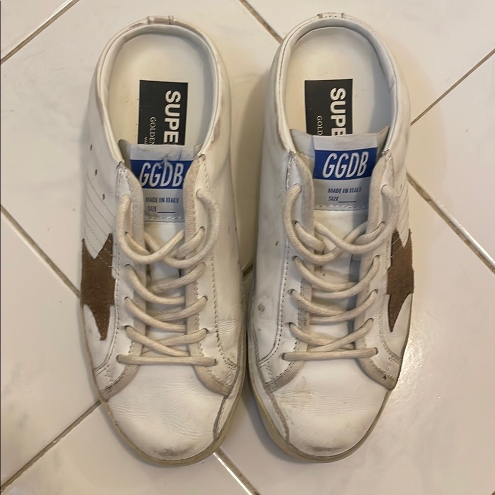 Golden Goose Deluxe Brand White Sneakers with Brown Star